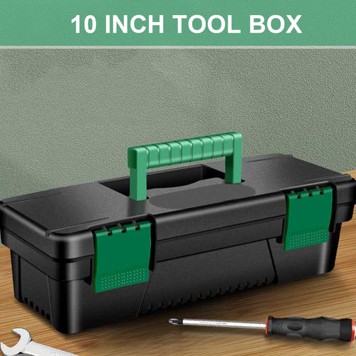 10-Inch Plastic Toolbox with Removable Tray and Double Lock S79131