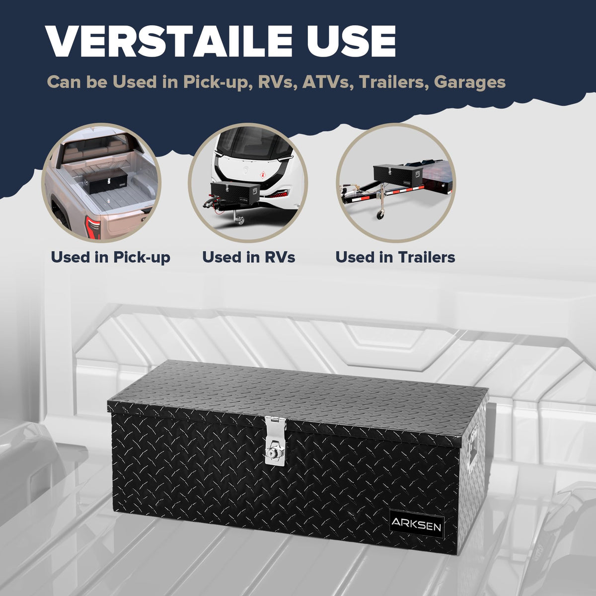 30" x 13" x 10" Black Truck Bed Tool Box I40367