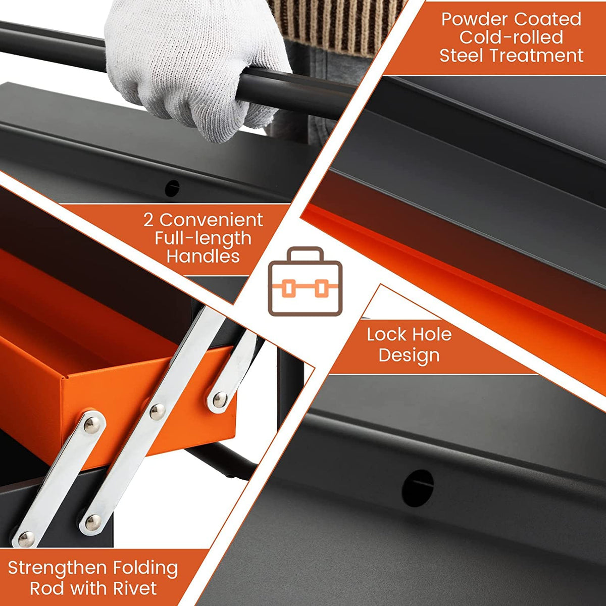 22-Inch 3-Layer 5-Tray Metal Tool Box N633549