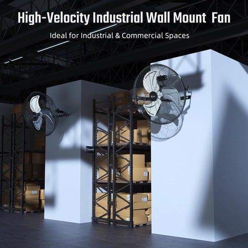 20 Inch High Velocity 3 Speed Black Wall-Mount Fan Z870