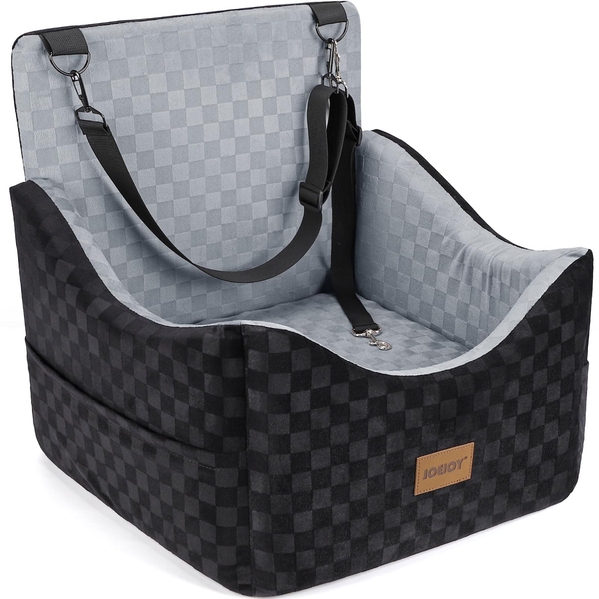 Elevated Dog Car Seat for Small/Medium Dogs up to 35 lbs, Memory Foam Grey F88661