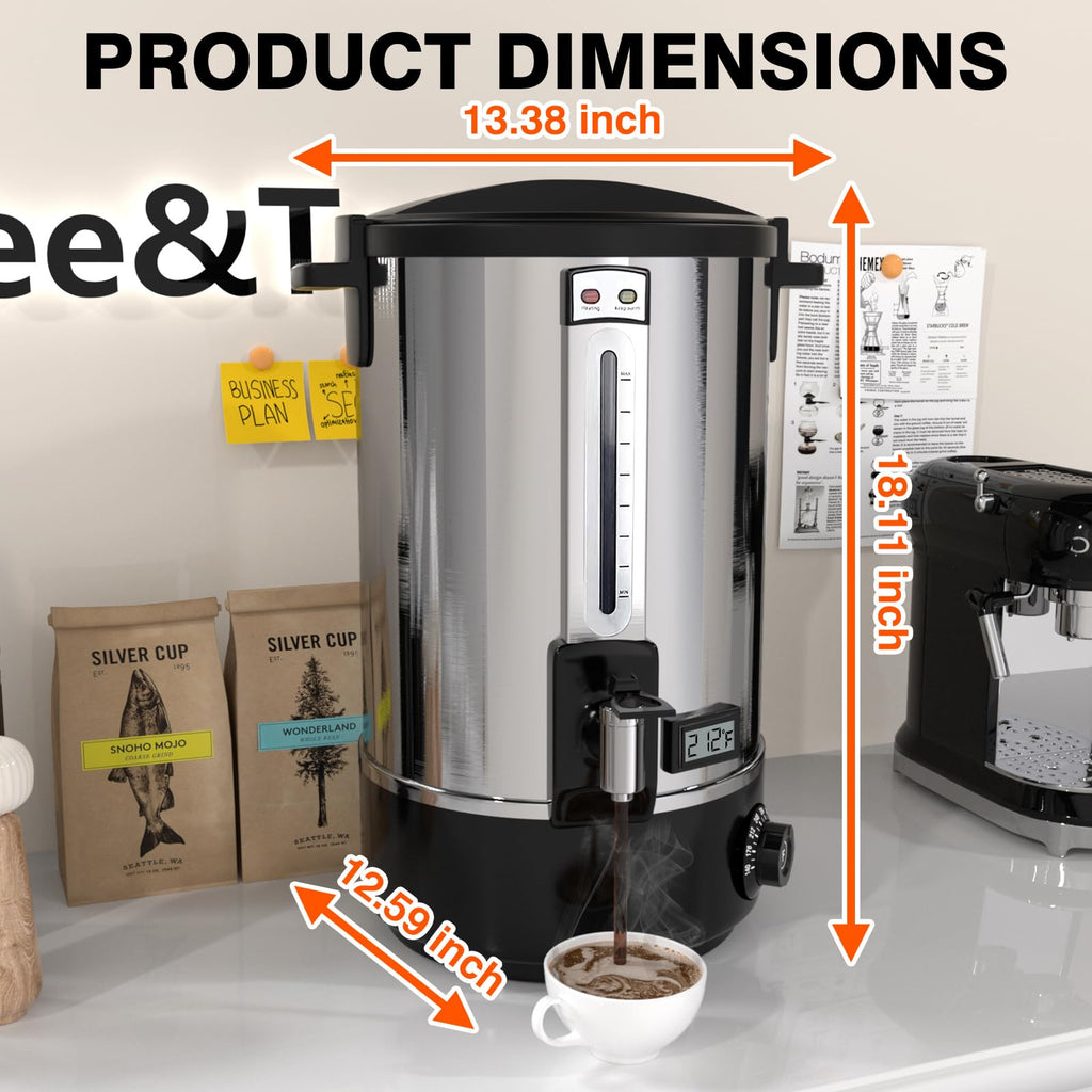 110-Cup Stainless Steel Commercial Coffee Urn A9838