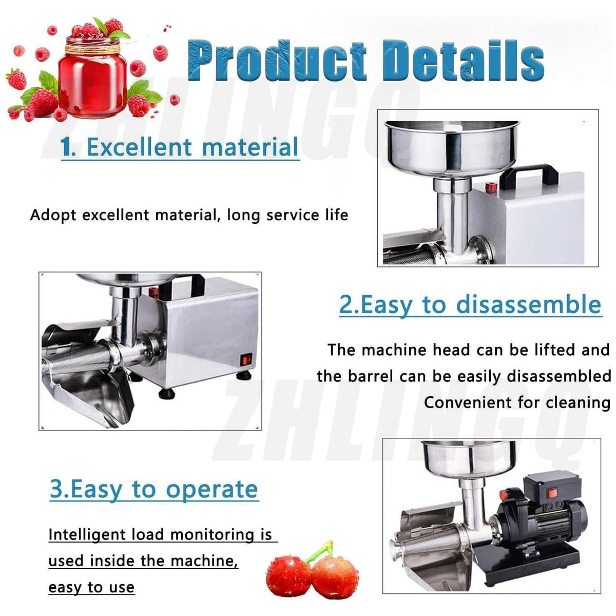 450W Stainless Steel Electric Tomato Strainer L571