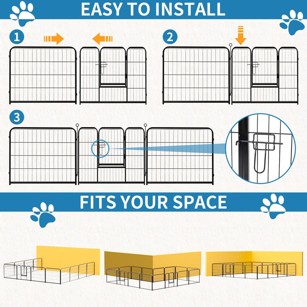 40 Inch 16 Panels Metal Dog Playpen A32133