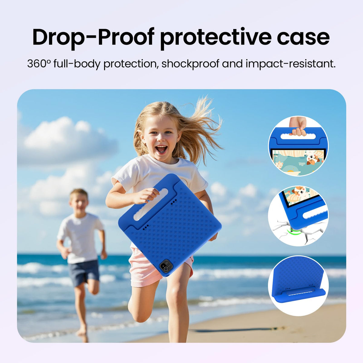 Android 16 Kids Tablet 10 Inch HD Display 8GB RAM 64GB ROM Blue C7699