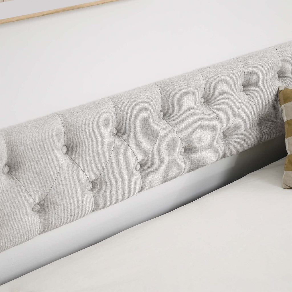 Velvet Upholstered Twin Size Daybed with Trundle E5085