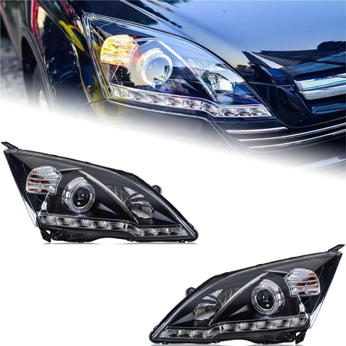 Car Headlight LED DRL Double Lens E428