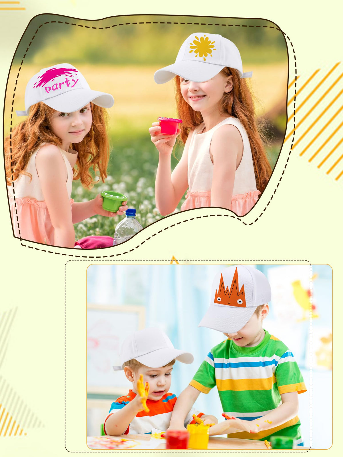 30 Pcs White Cotton Kids Baseball Cap Z146