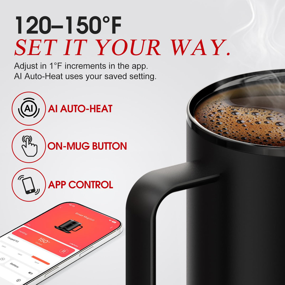 14oz Smart Self Heating Coffee Mug K257269