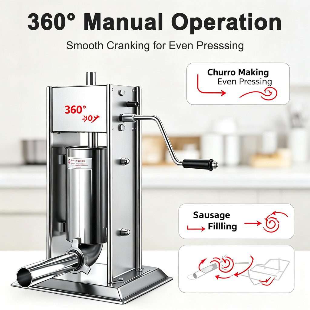 Vertical Manual Churro Extruder with 6-Shape Nozzle Kit H261093