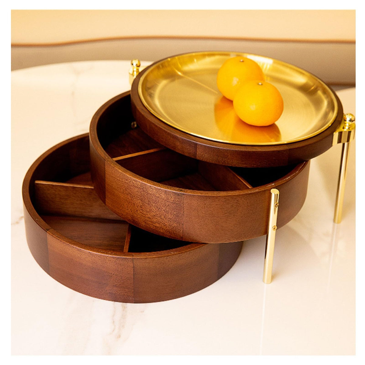 3 Layers Solid Wood Fruit Bowl U26217