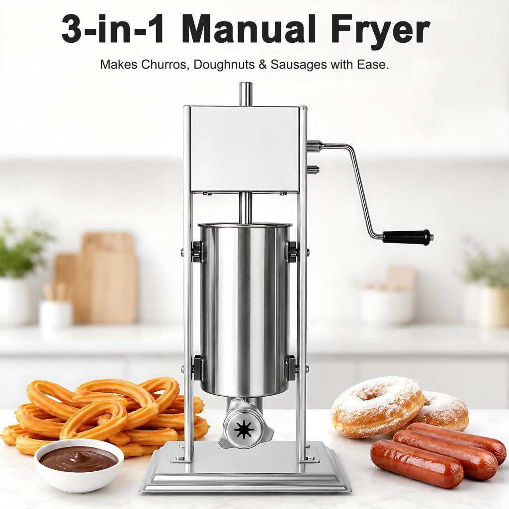 Vertical Manual Churro Extruder with 6-Shape Nozzle Kit H261093