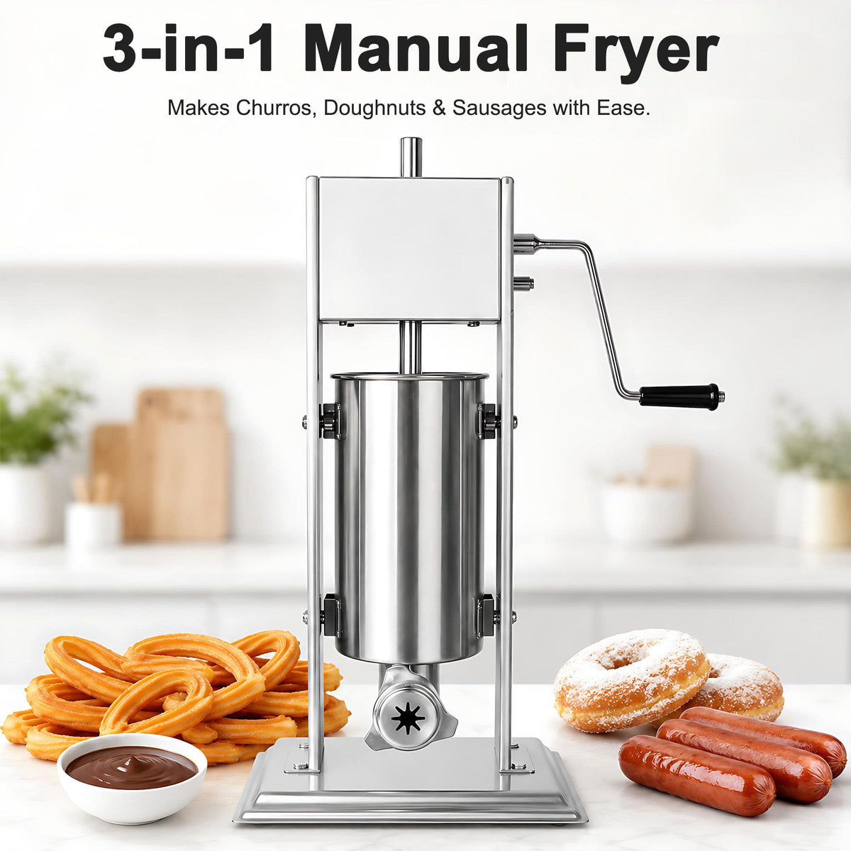 Vertical Manual Churro Extruder with 6-Shape Nozzle Kit H261093