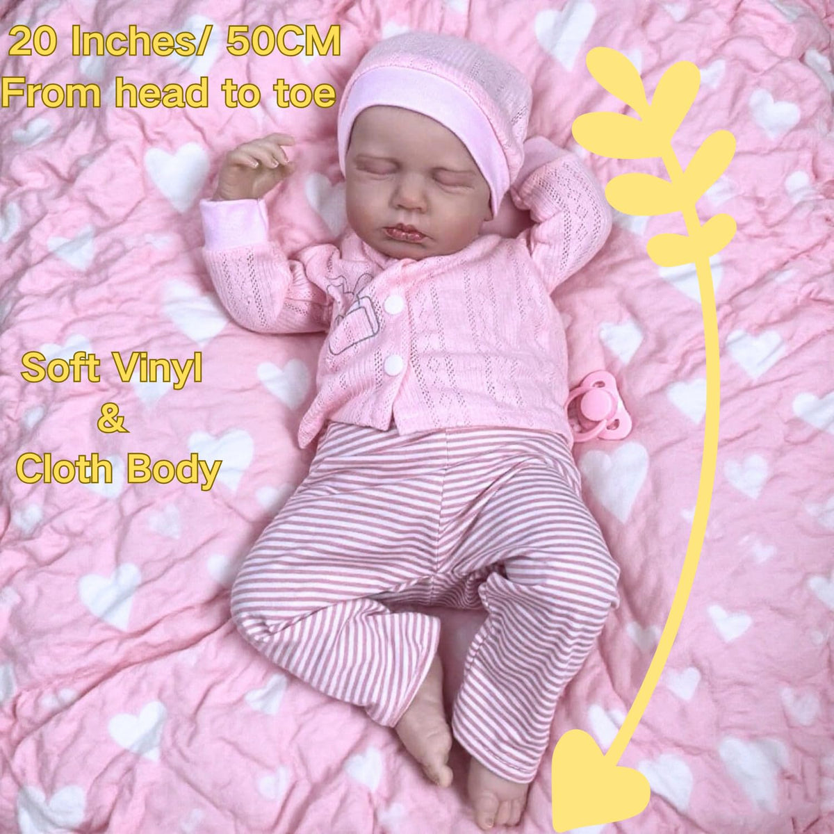 20 inch Soft Vinyl and Cloth Body Reborn Baby Dolls E226