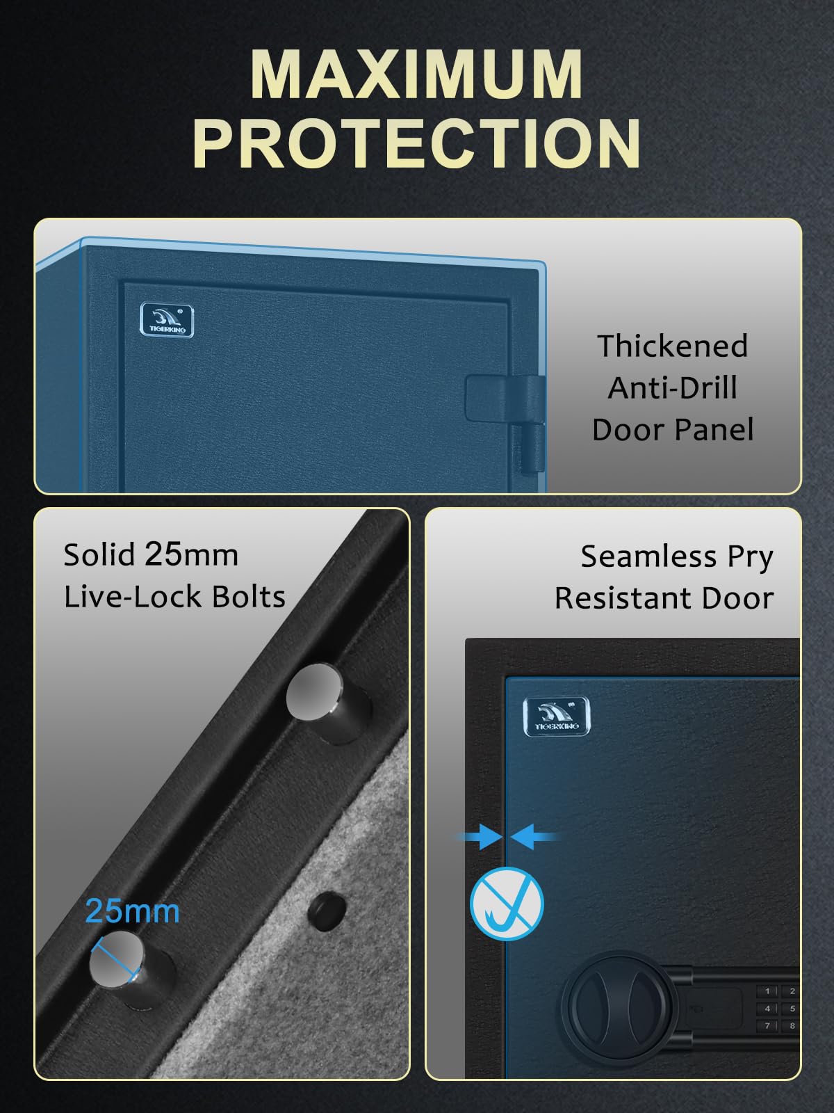 Fireproof Safe Box with Drawer, 3.47 Cu Ft C131