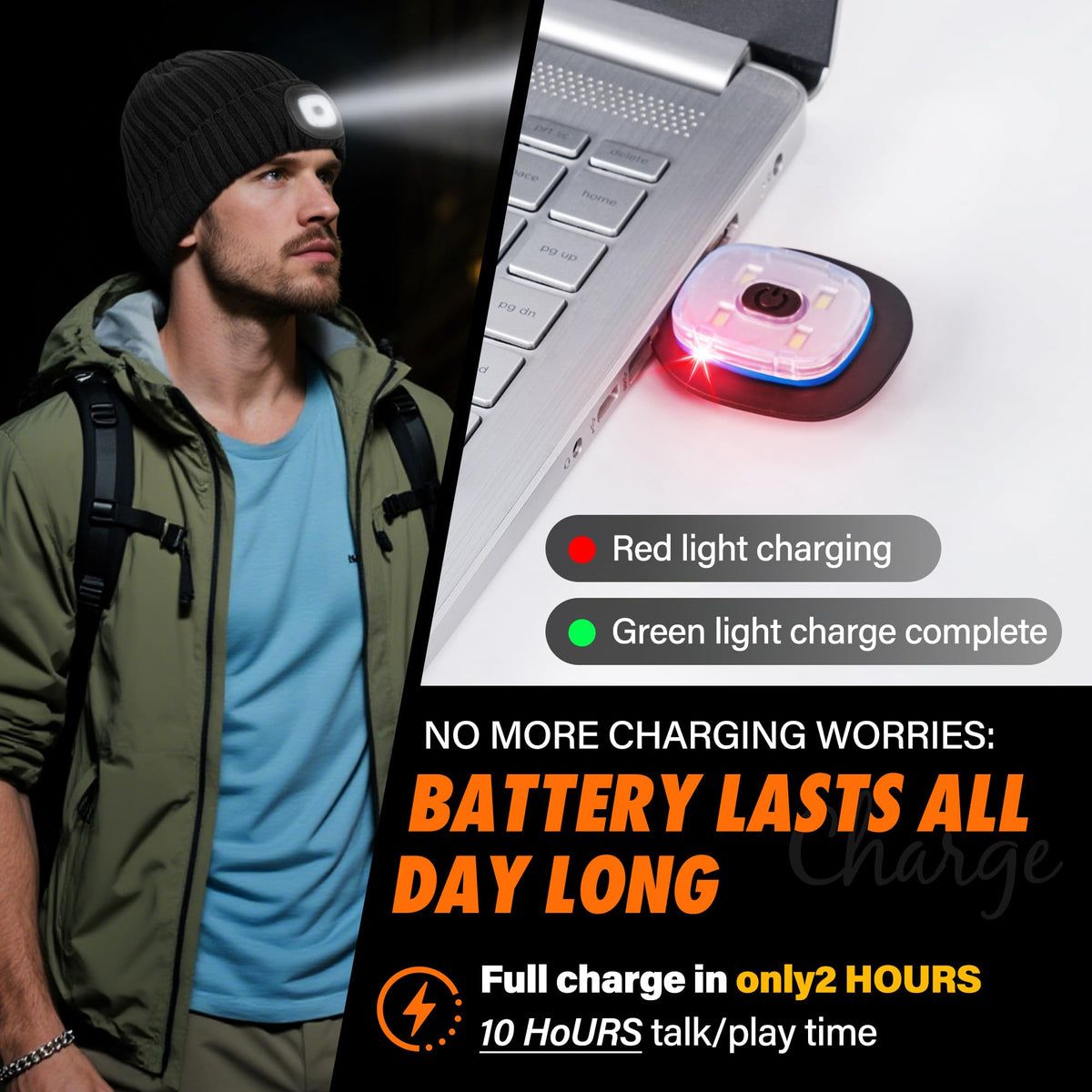 2 Pack Bluetooth Beanie Hat with Light D243969