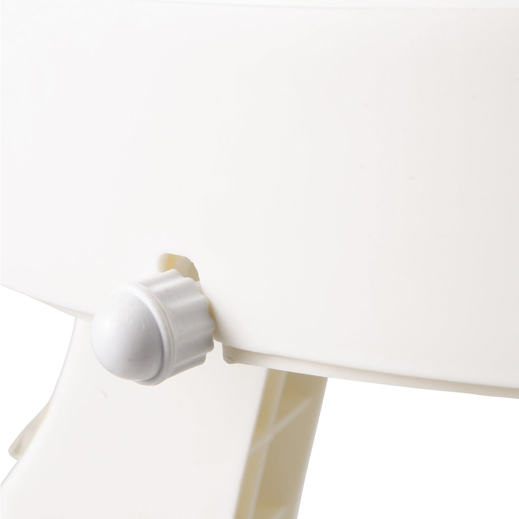 White Swivel Shower Stool Seat with Storage Shelf G83845