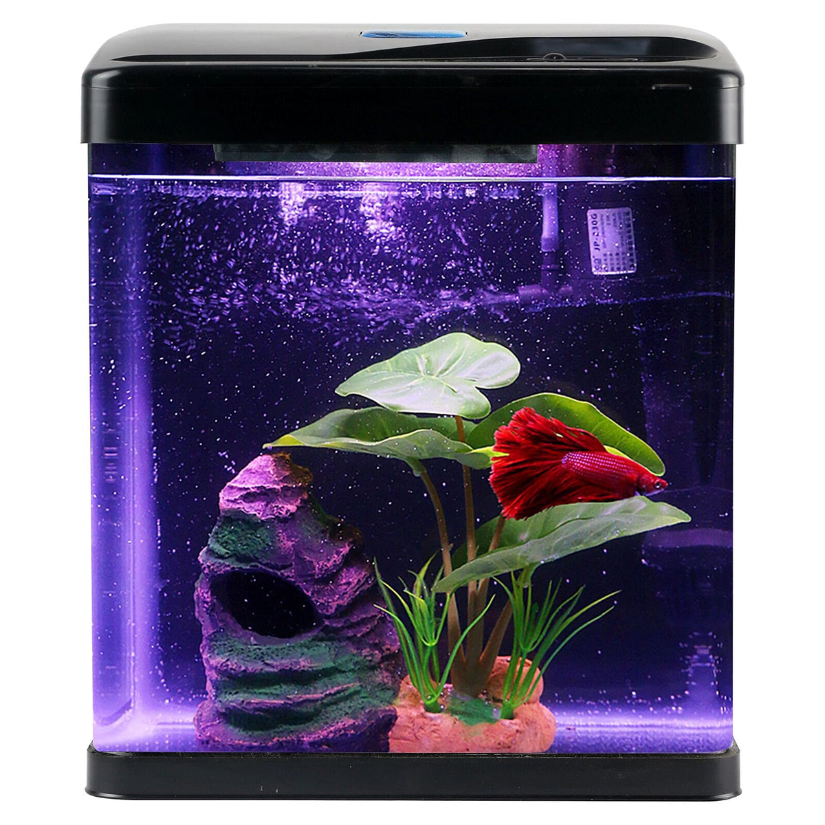 2 Gallon Self Cleaning Glass Betta Fish Tank with LED Light I71361