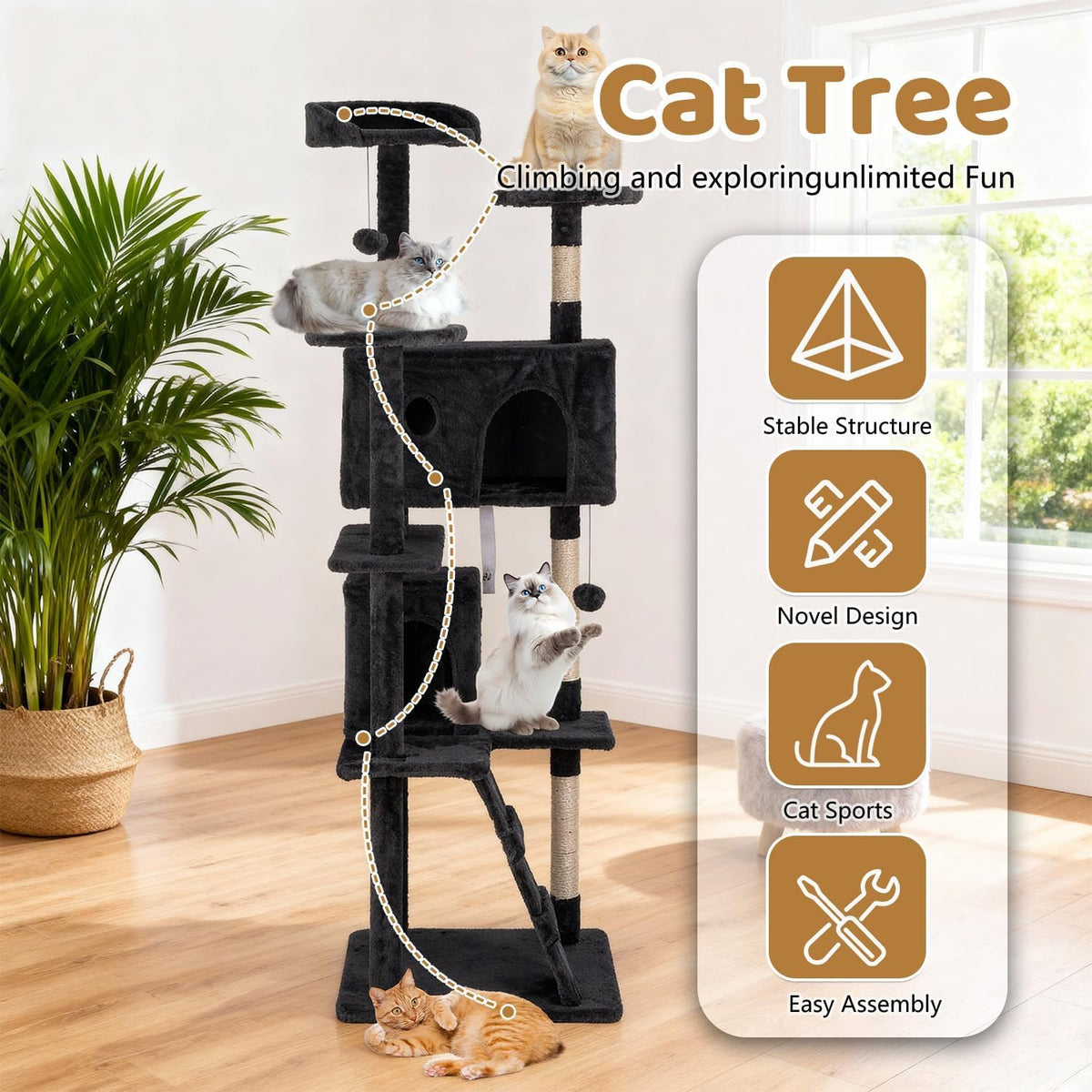 70" Multi-Level Cat Tree H93913
