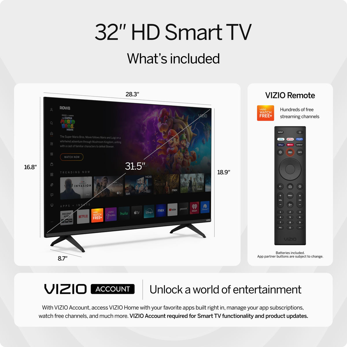 32-inch HD Smart TV 720p LED R9712