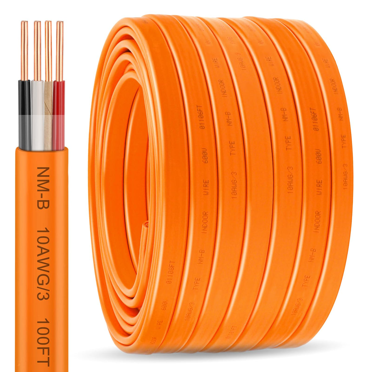 Solid Indoor Electrical Wire 100 FT Orange X236675