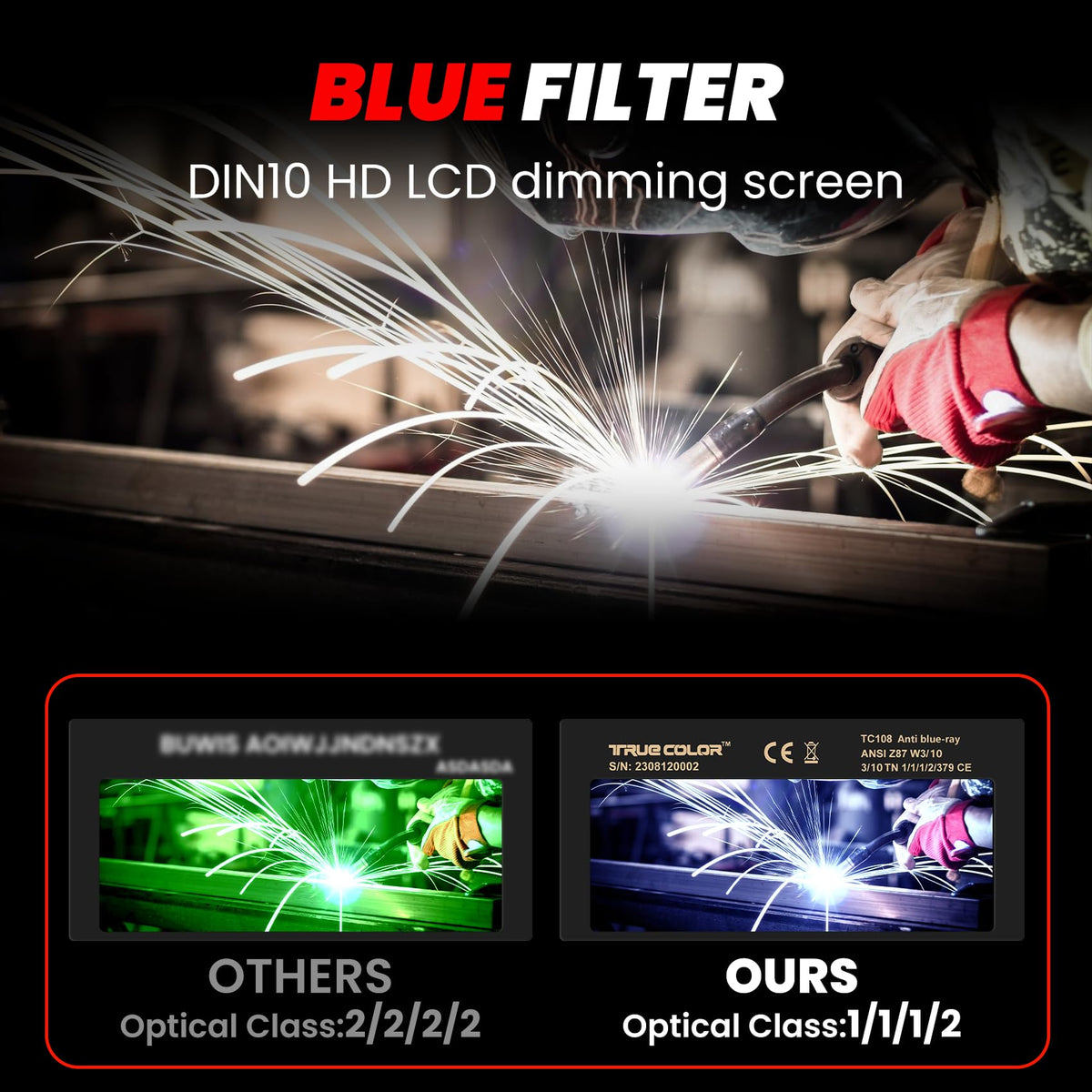 2×4 1/4 Auto Darkening Welding Lens J151366