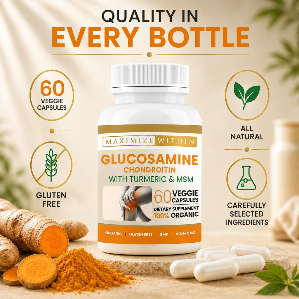 Glucosamine Chondroitin Turmeric MSM 60 Veggie Capsules Q638