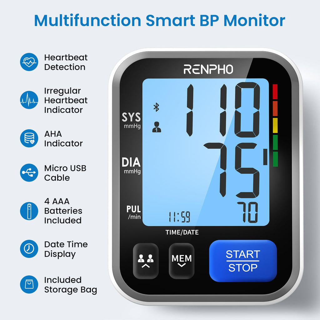 Smart Blood Pressure Monitor with Wide Cuff Y467413