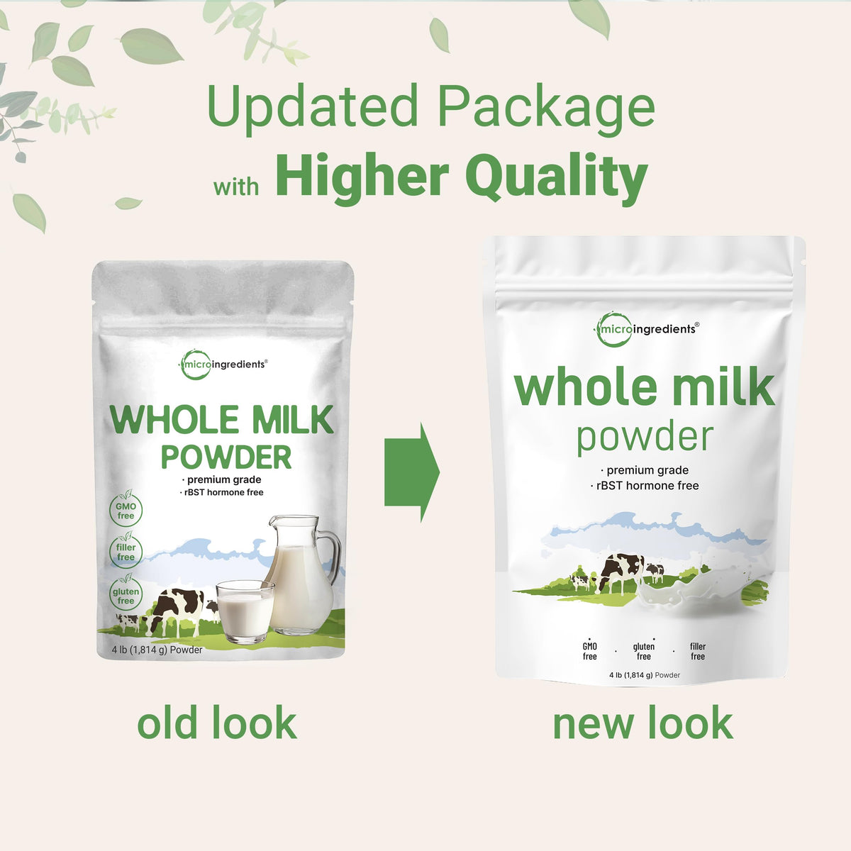 Whole Milk Powder 4 lb Pasture-Raised rBST-Free Non-GMO Gluten-Free F8150