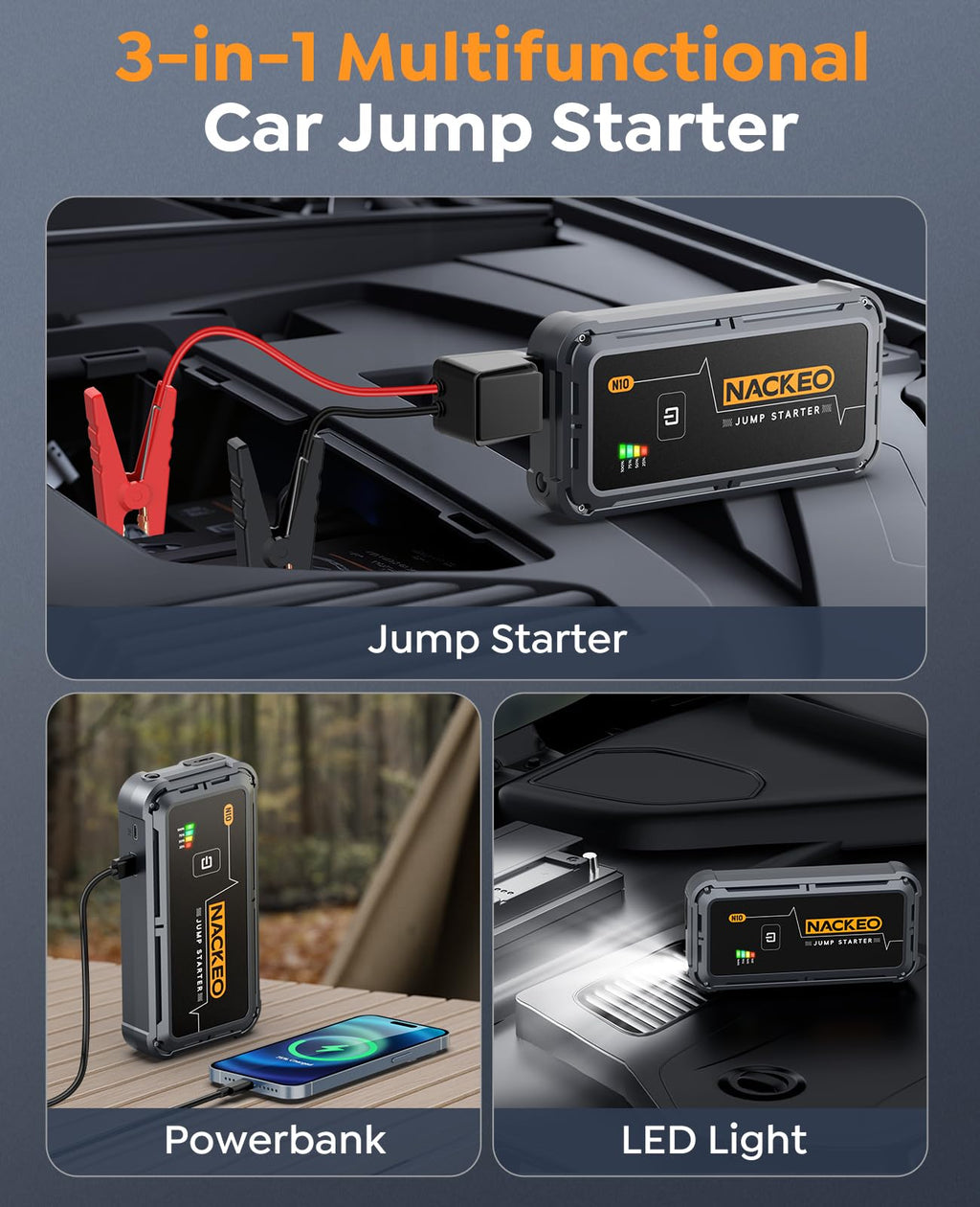 Portable Car Battery Jump Starter 5000A 12V M62319