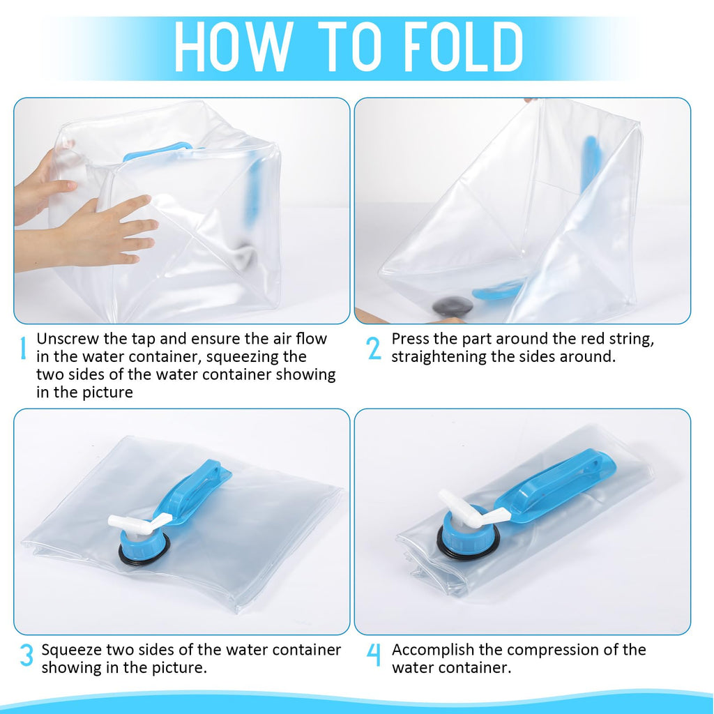 5 Pcs 5.3 Gallon Collapsible Water Container with Spigot M93145