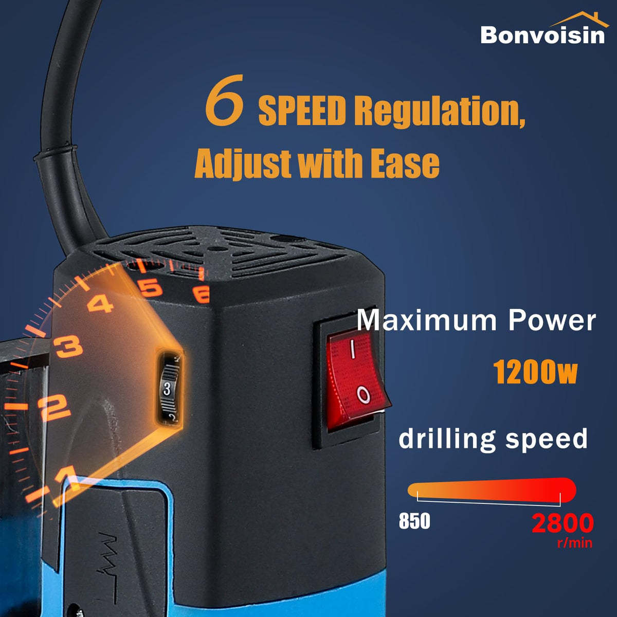 Mini Benchtop Drill Press 6 Variable Speed 1200W D1494