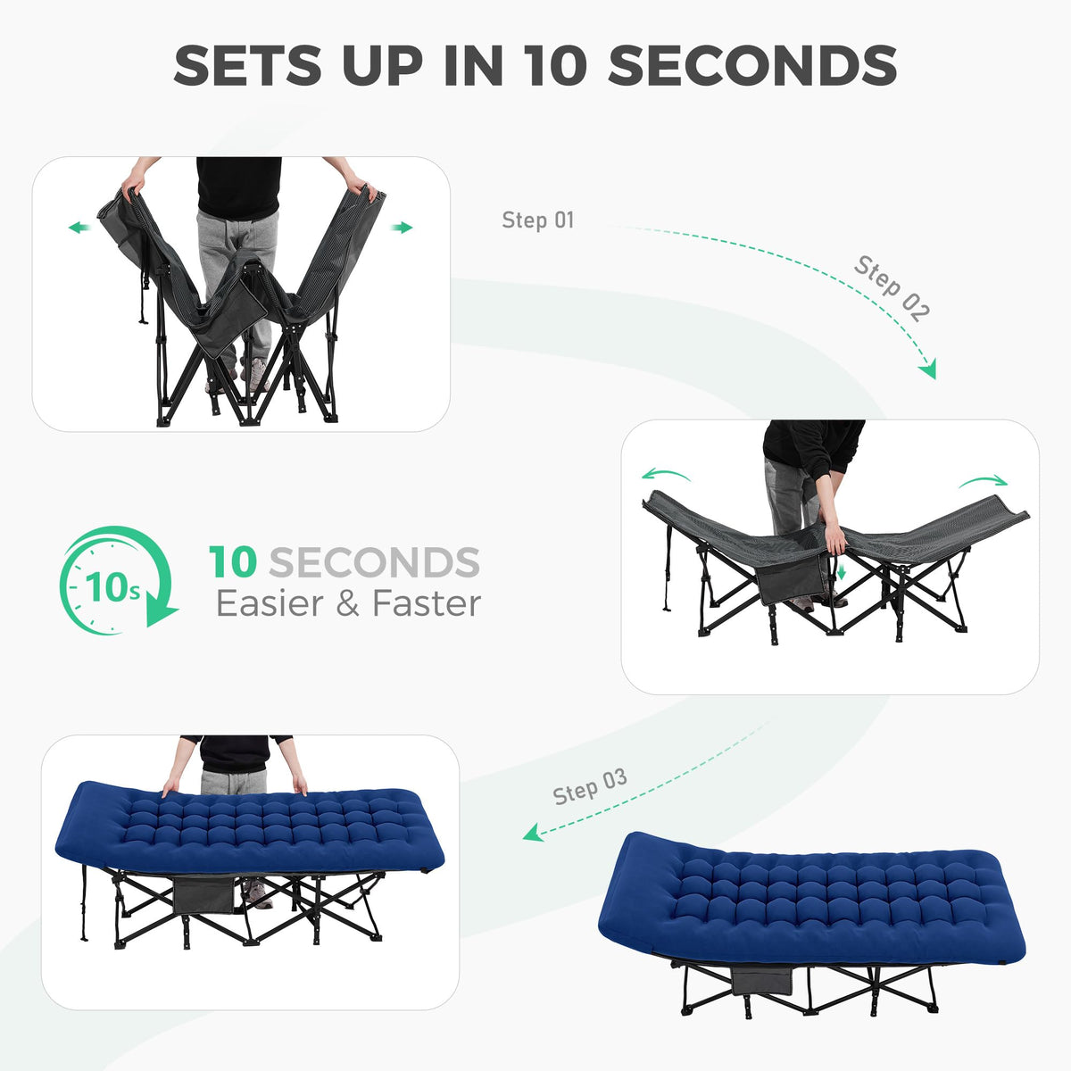 Folding Camping Cot with Mattress L12523