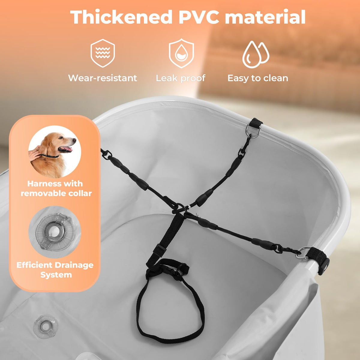 Portable 5 Height Adjustable Dog Bathtub O525464