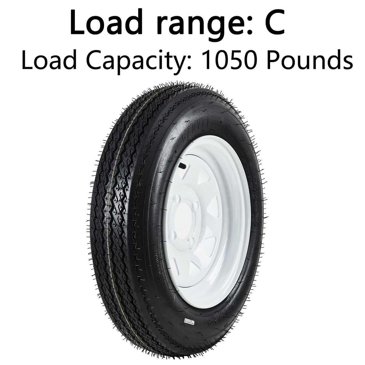 2-Pack Trailer Tires on Rims 5.30-12 4 Lug White Wheels Y49980