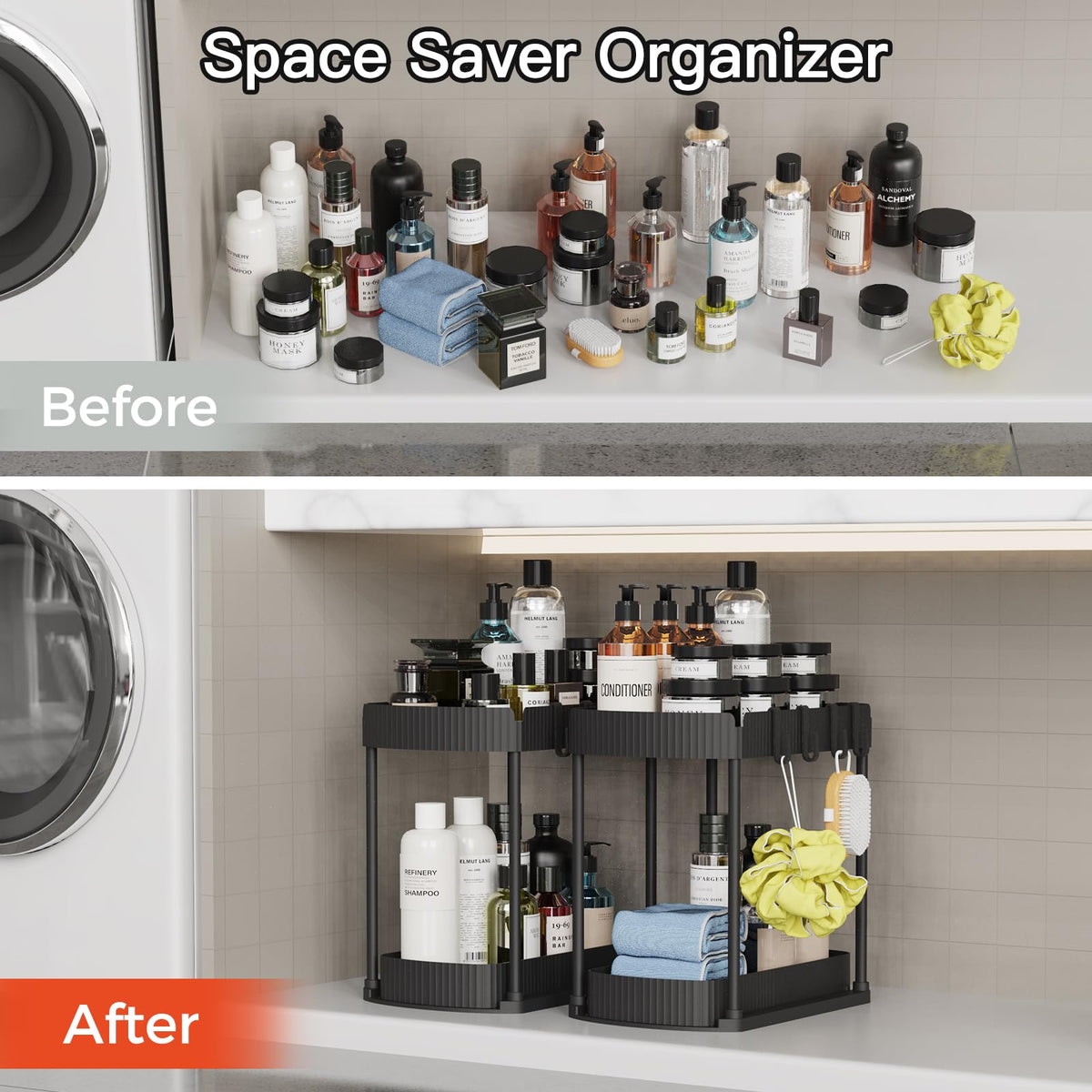 2 Packs Under Sink Pull-Out Storage Organizers J9640