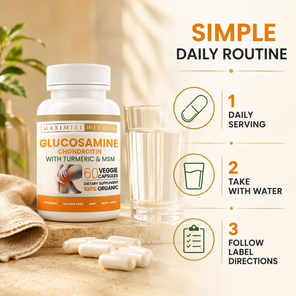 Glucosamine Chondroitin Turmeric MSM 60 Veggie Capsules Q638
