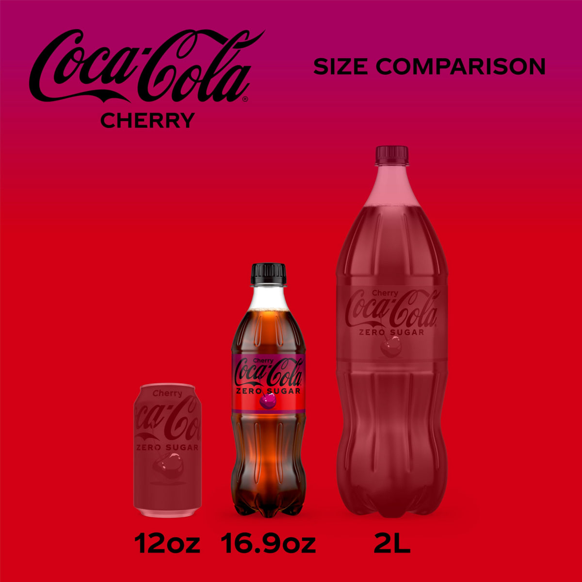 Cherry Soda Soft Drink Bottles, 16.9 fl oz, 6 Pack I3530