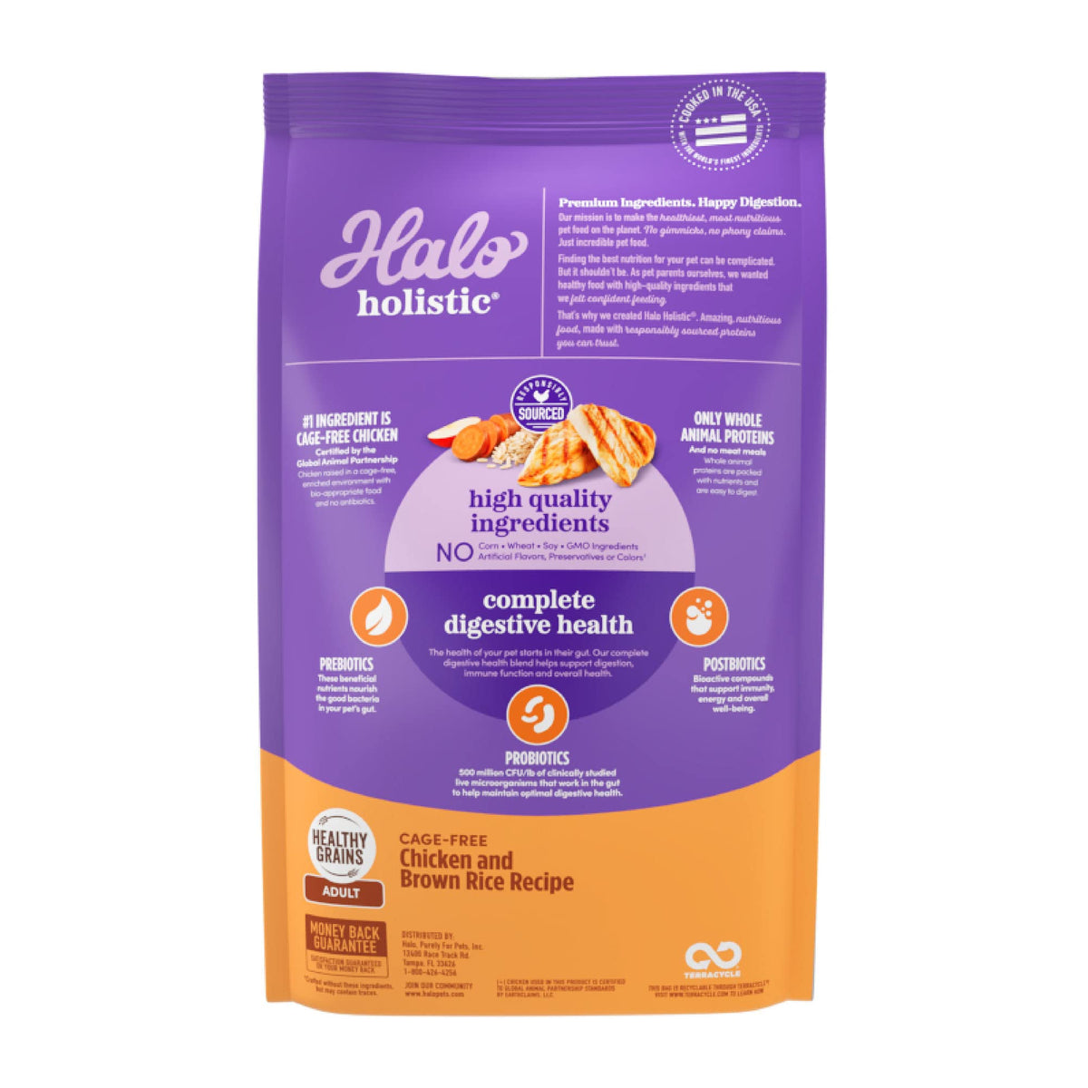 Dry Dog Food, Cage-Free Chicken & Brown Rice Recipe, 21 lb W46427