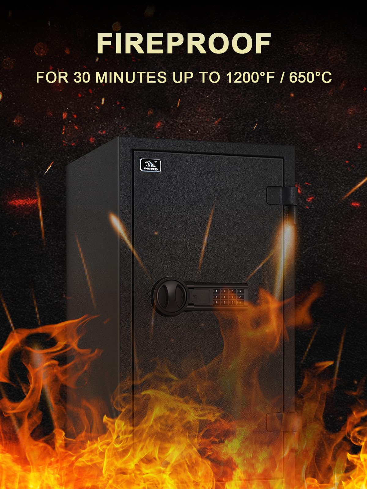 Fireproof Safe Box with Drawer, 3.47 Cu Ft C131