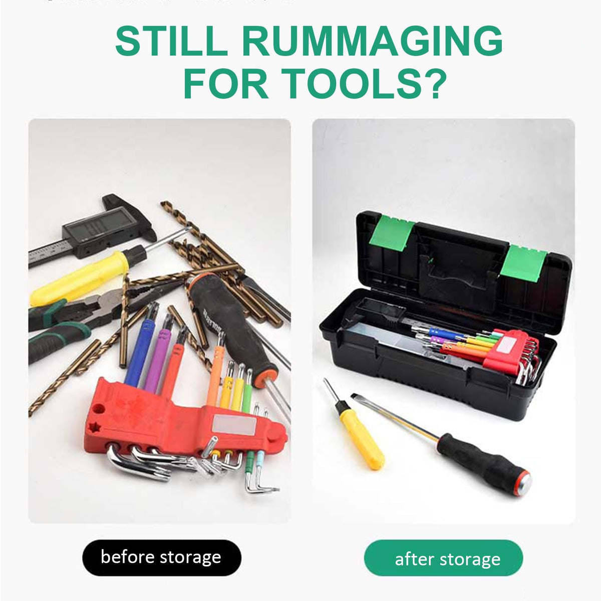 10-Inch Plastic Toolbox with Removable Tray and Double Lock S79131
