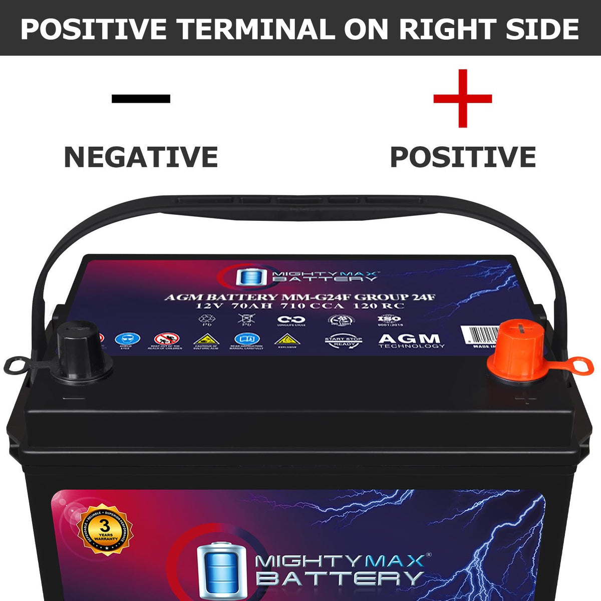 12V 70Ah AGM Replacement Battery Q912370