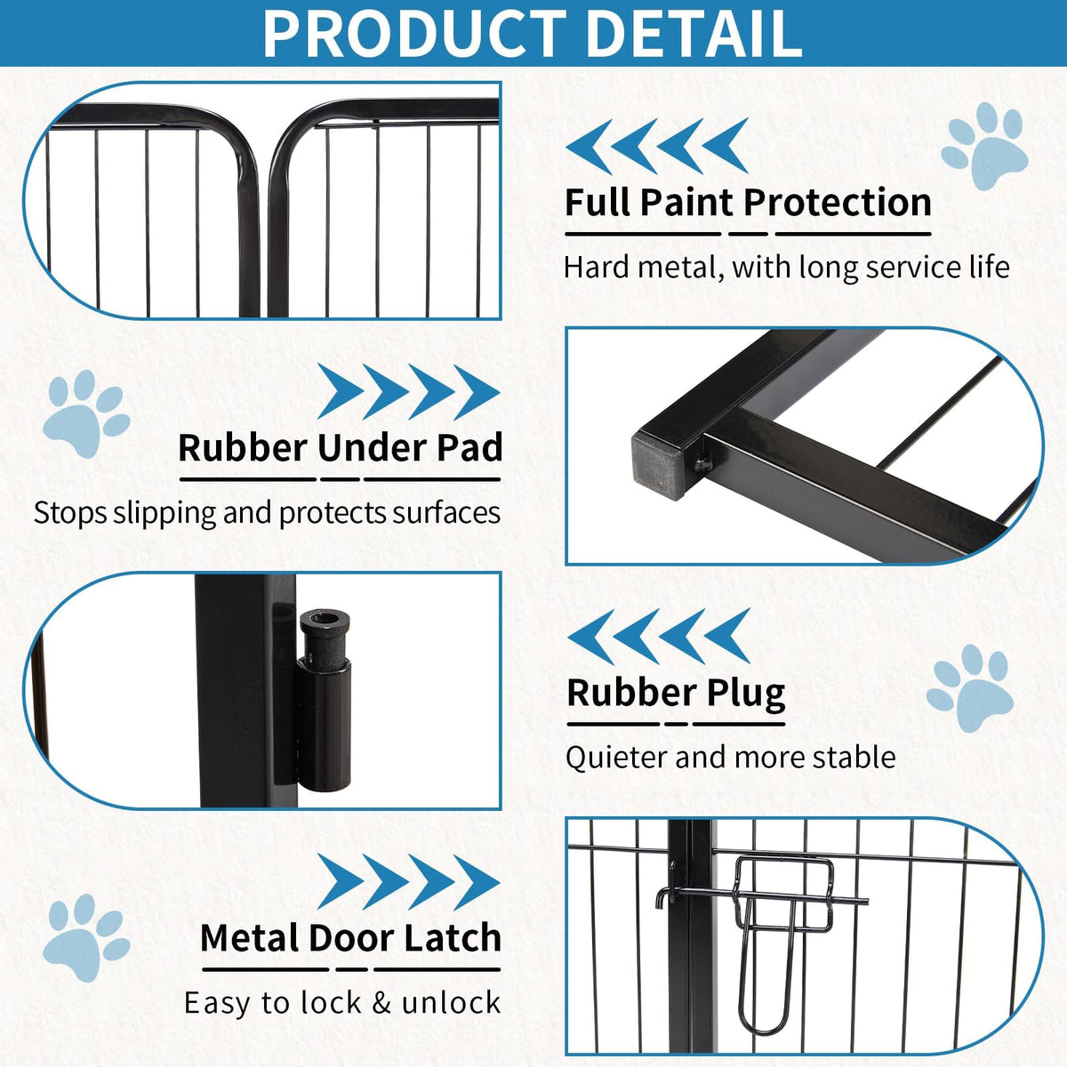40 Inch 16 Panels Metal Dog Playpen A32133