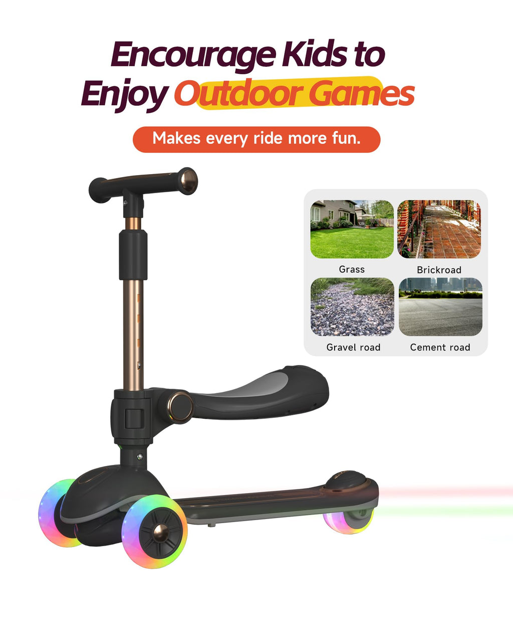 2-in-1 Toddler Scooter with Seat D81620