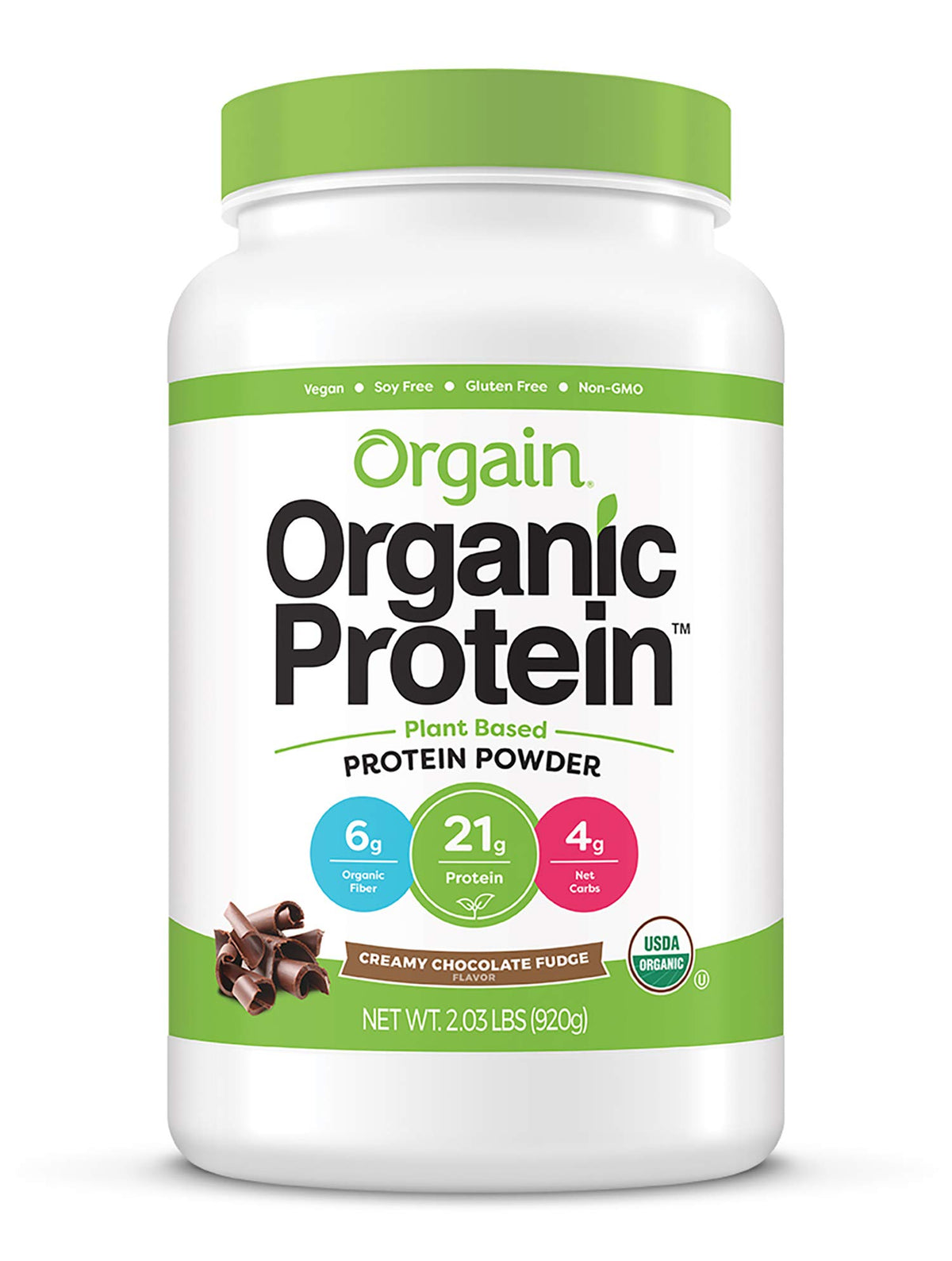 Organic Vegan Protein Powder + Greens, Vanilla Bean, 21g Plant Based Protein, 1.94lb O6150