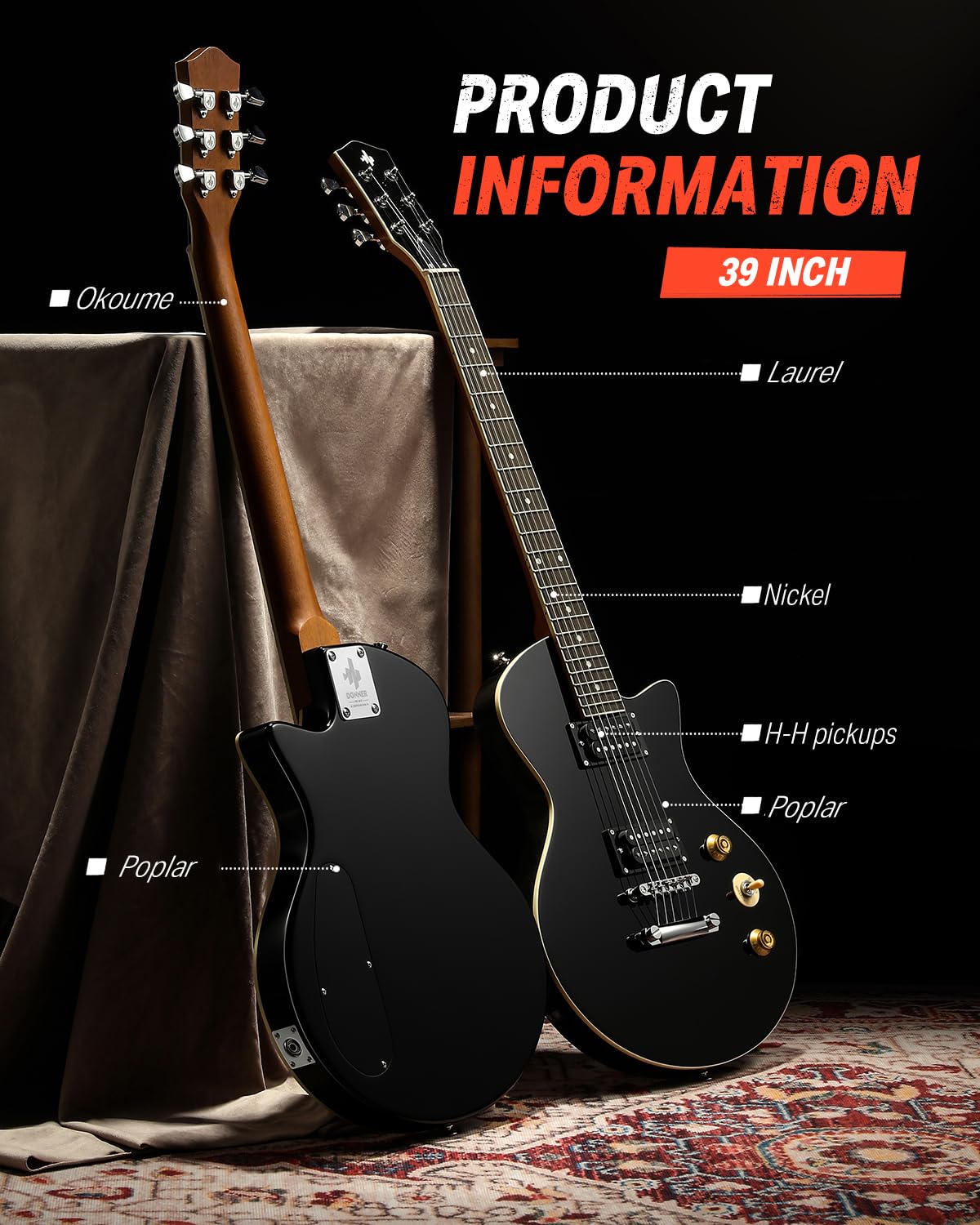 39" Electric Guitar with Dual Humbucker Pickups G836