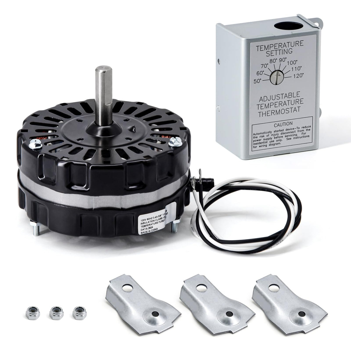 Power Vent Attic Fan Motor & Adjustable Thermostat Switch Kit F661422