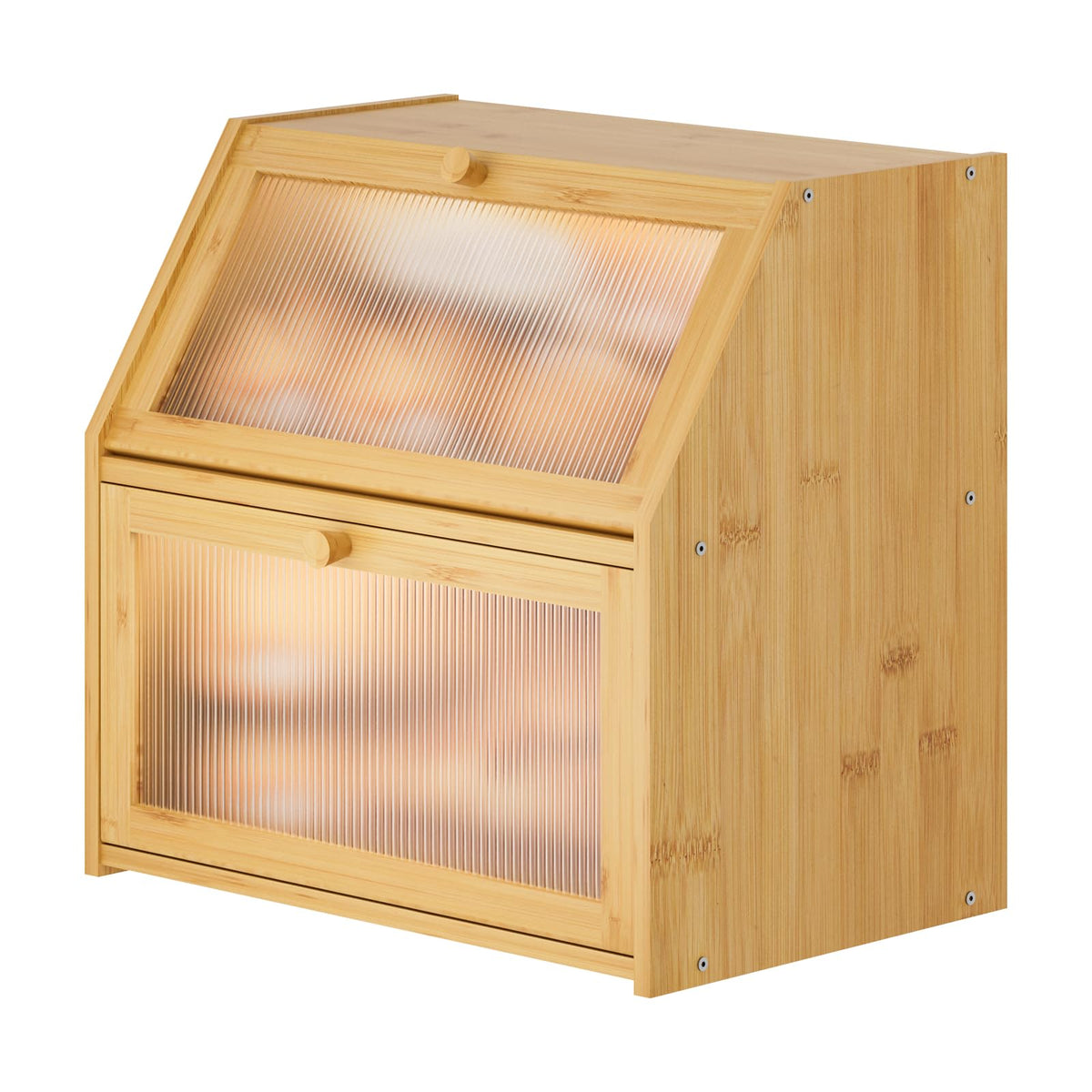 Extra Large Bamboo Wood Double Layer Bread Box Y676301
