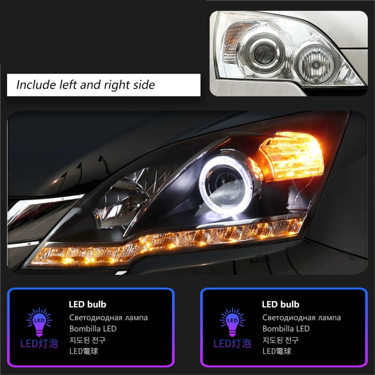 Car Headlight LED DRL Double Lens E428