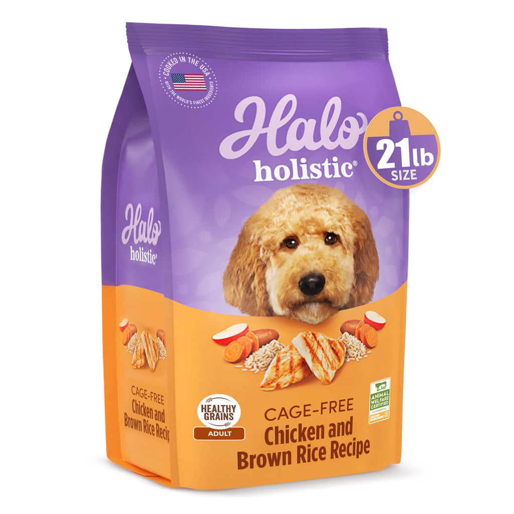 Dry Dog Food, Cage-Free Chicken & Brown Rice Recipe, 21 lb W46427